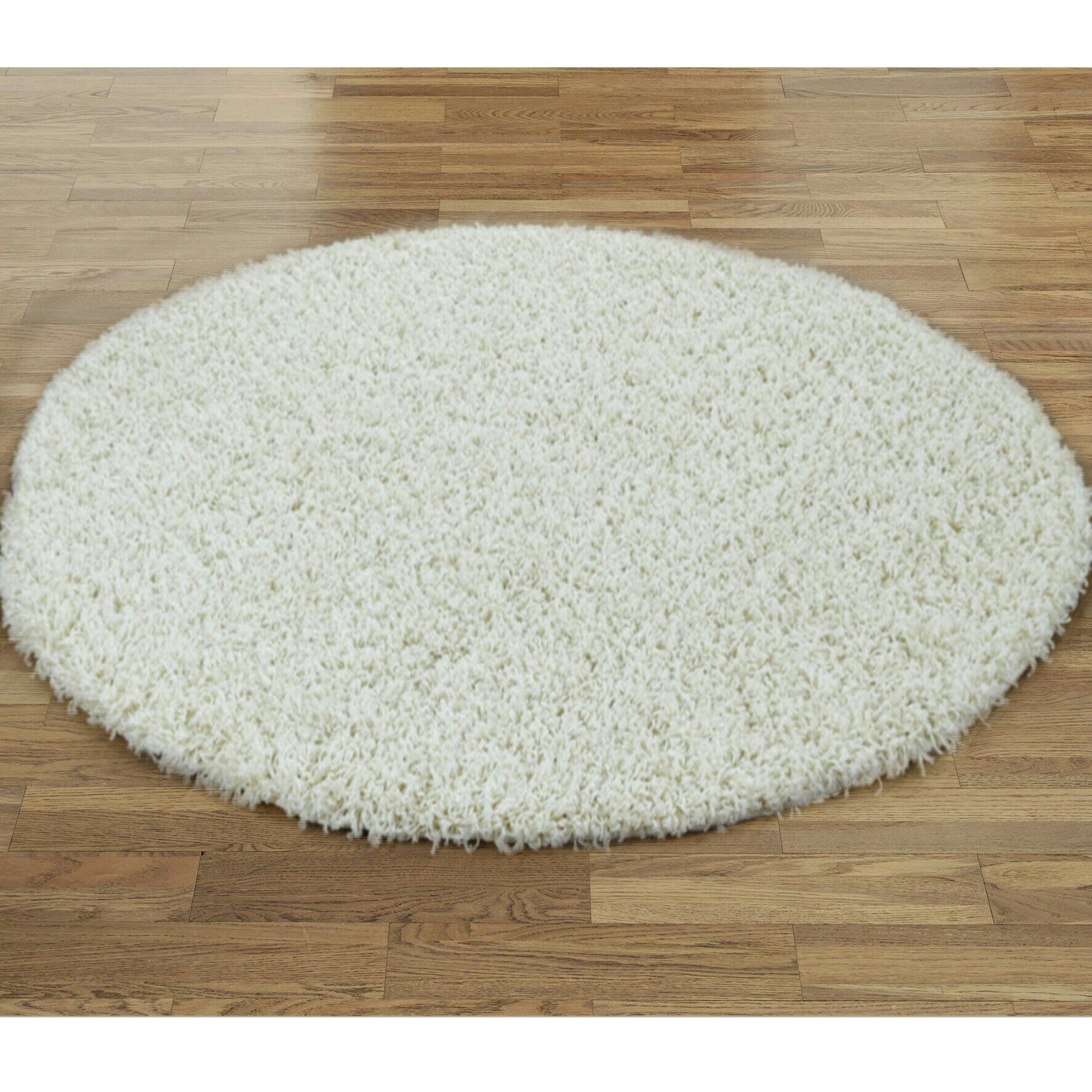 Abaseen Circle White Fluffy Rugs Machine Washable Rugs UK