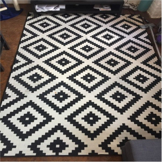 Abaseen ® LAPPLJUNG RUTA - Large Rugs, Black And White Rugs