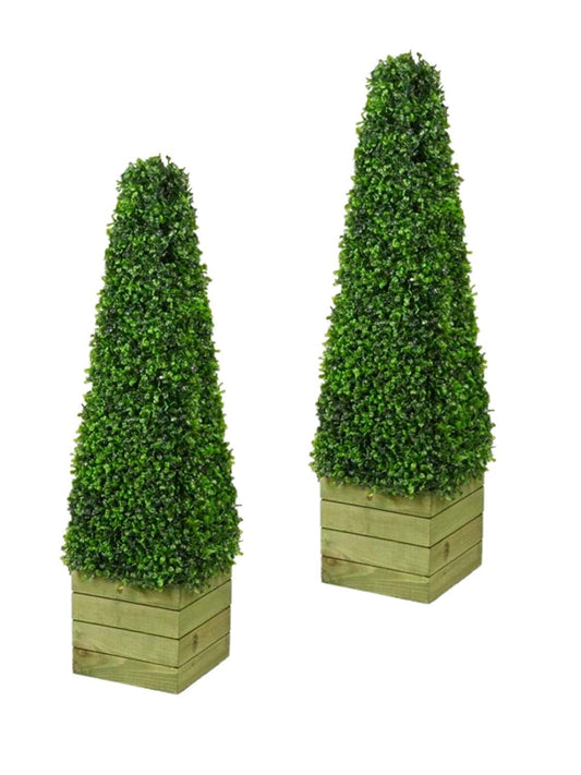 Glovelsupplies 2 x Artificial Trees 3ft Pyramid Cones - Indoor artificial trees - Topiary trees